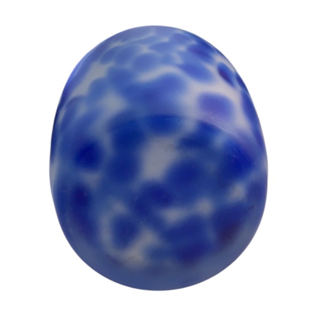 Cobalt Blue and White Molten Art Glass Vase.‎ Large 8.5” - Picture 6 of 9